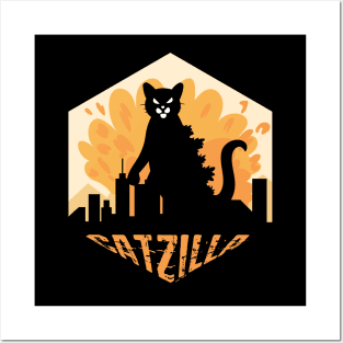 Catzilla City Cat Monster Posters and Art